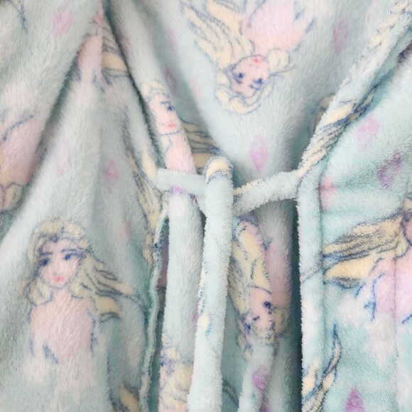Disney Frozen Fleece Robe Blue Elsa Pockets Waist Tie Youth Girls 8 - Picture 5 of 8